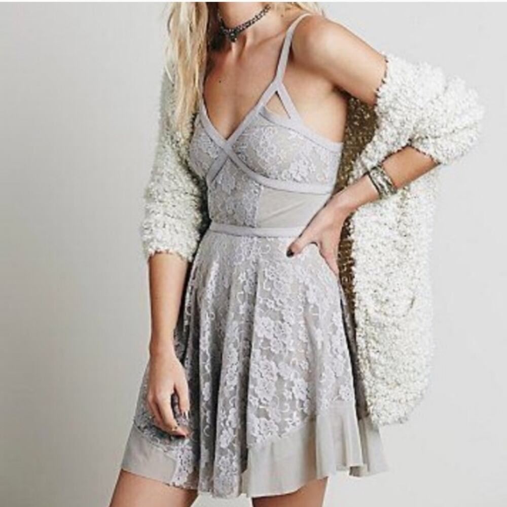 Free People Mini Lace Banded Dress